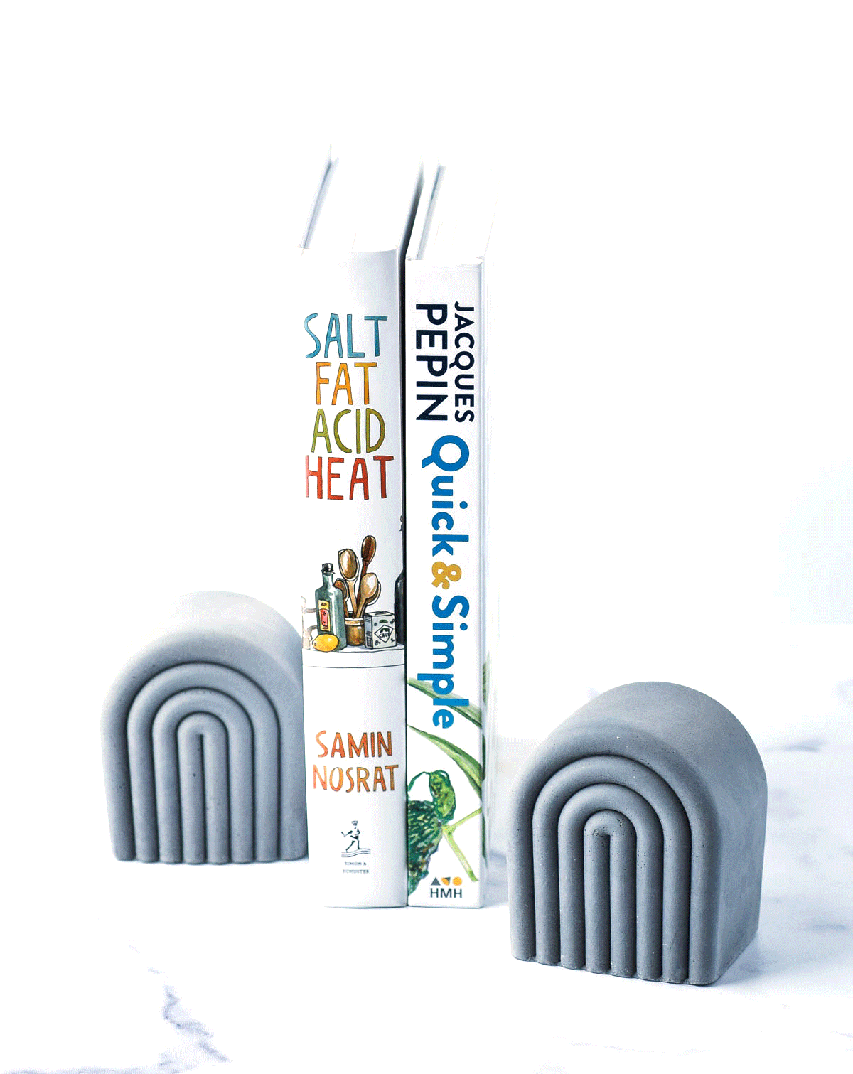 Concrete Arch Bookends Set
