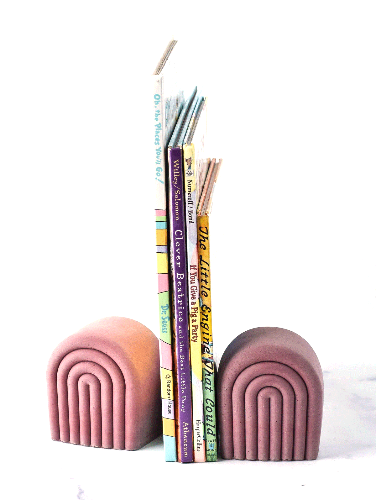 Concrete Arch Bookends Set