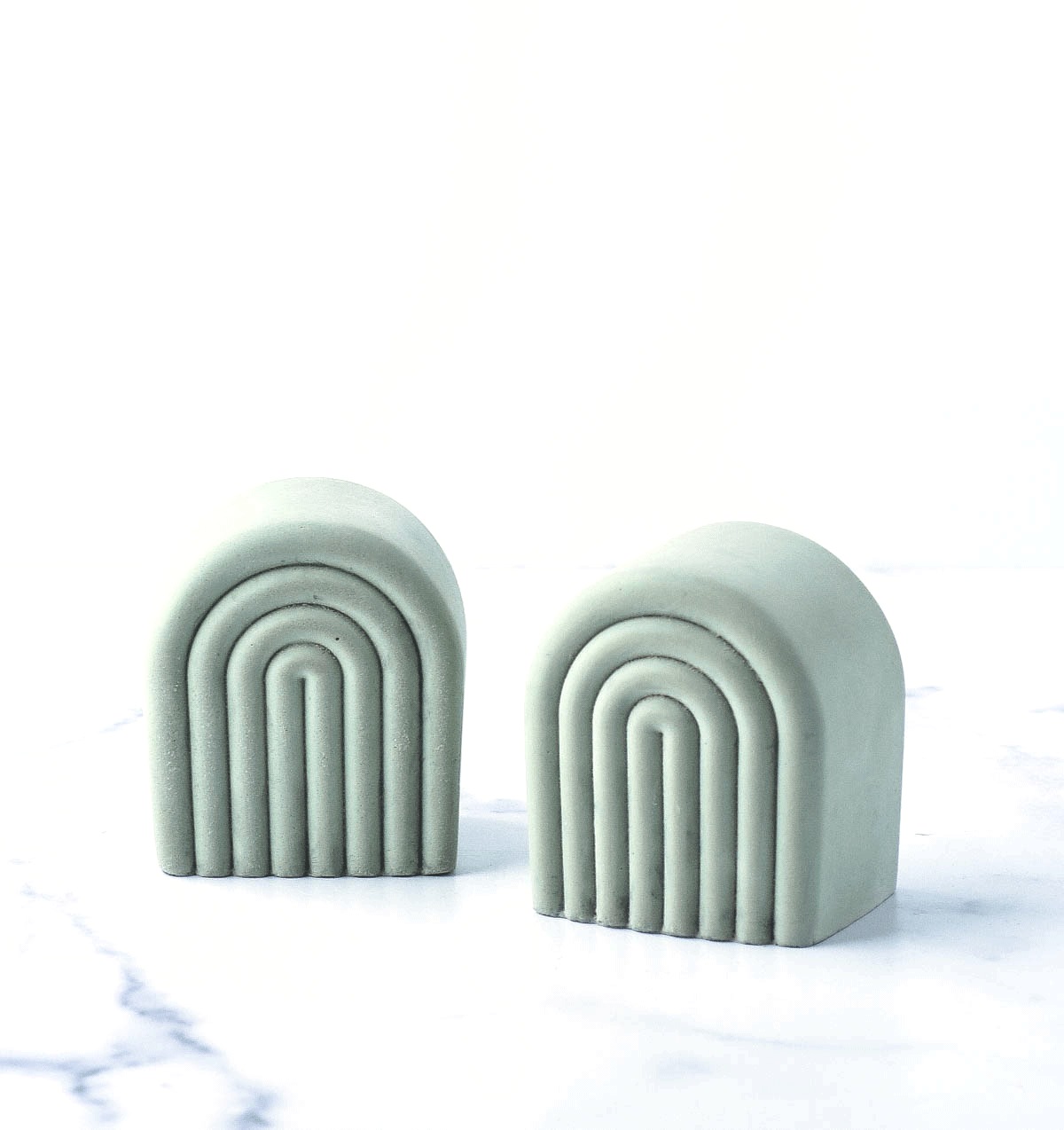 Concrete Arch Bookends Set