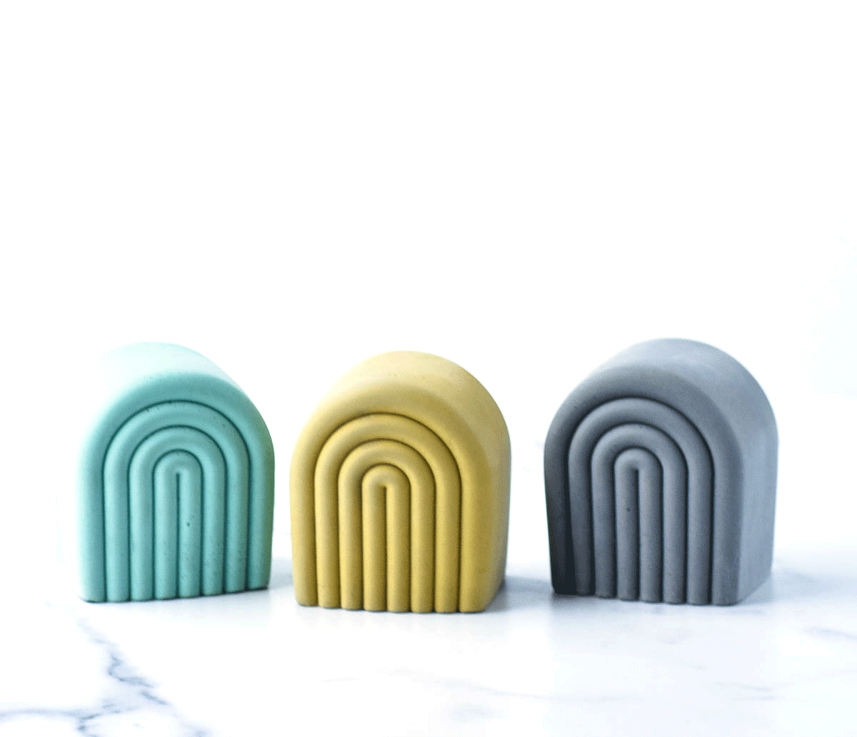 Concrete Arch Bookends Set