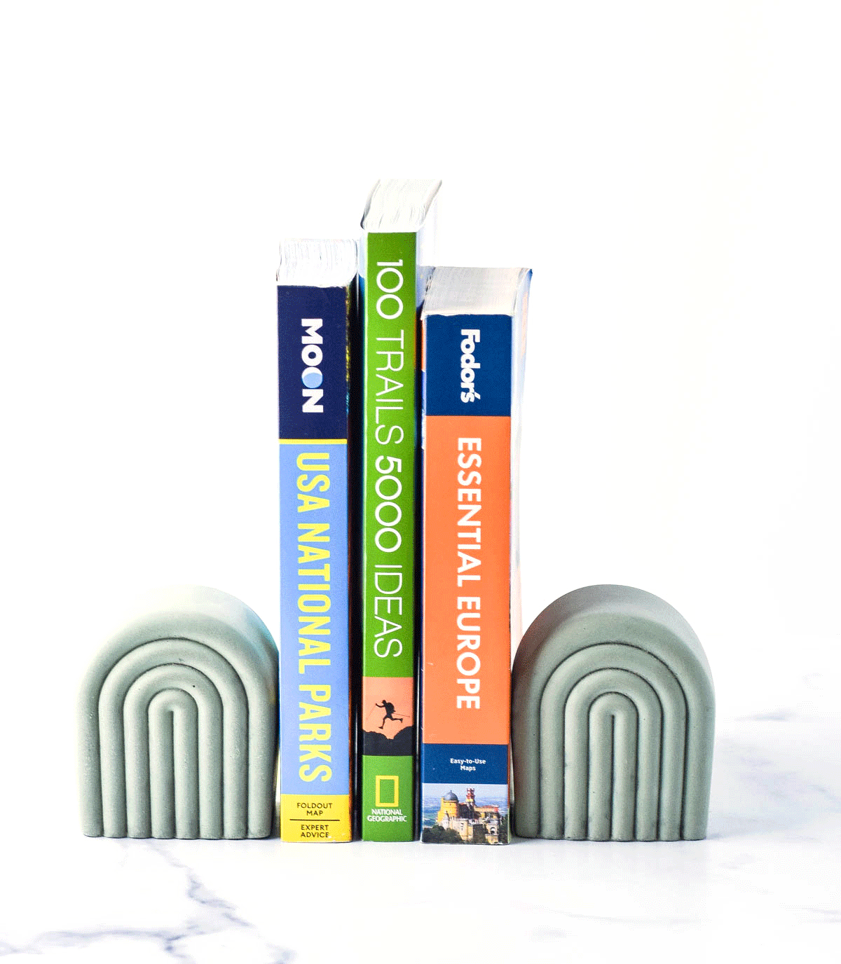 Concrete Arch Bookends Set