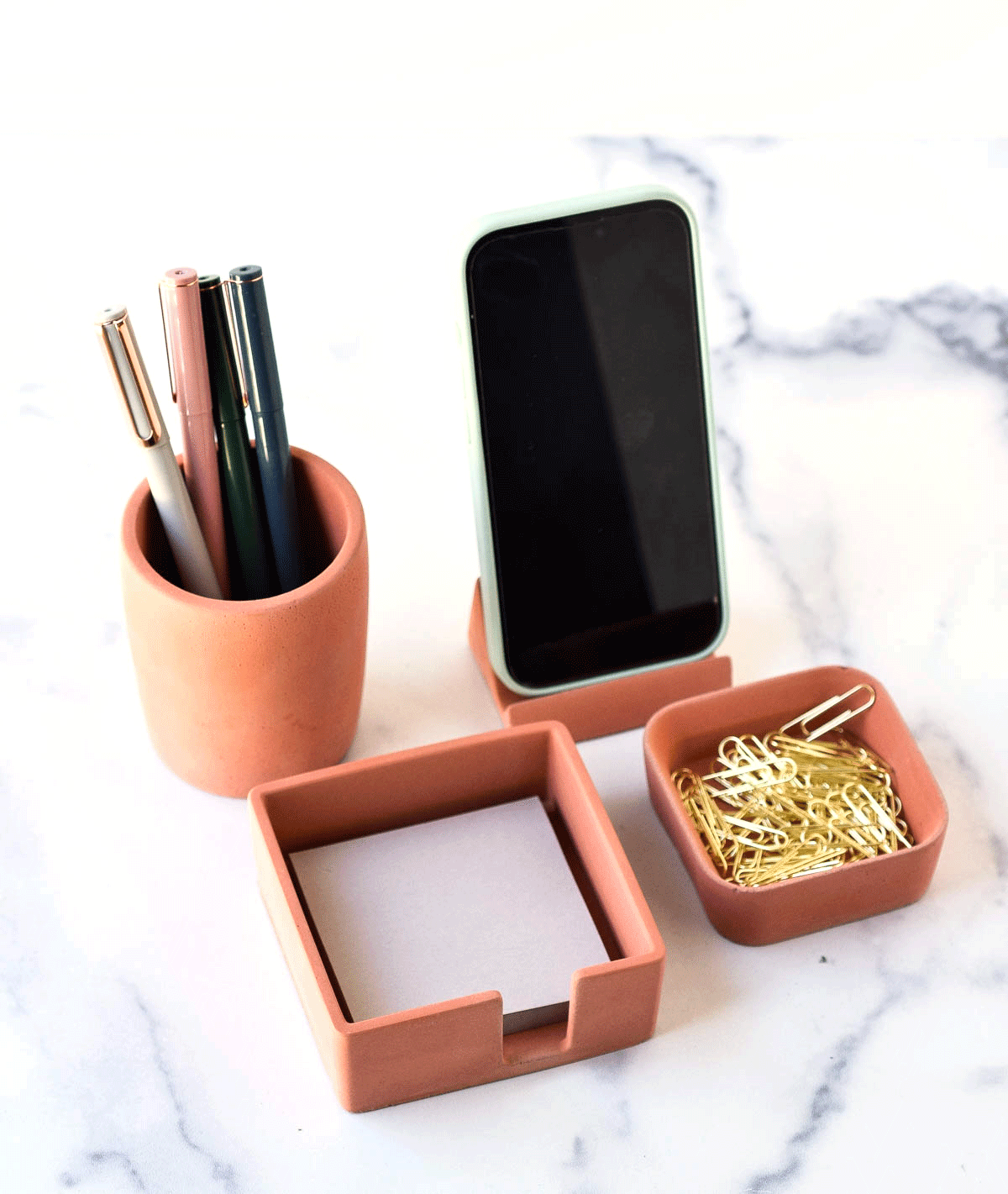 Concrete Desk Accessories Set