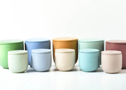 Bathroom Storage Jar with Lid, Concrete Candle Vessel, Keepsake Jar