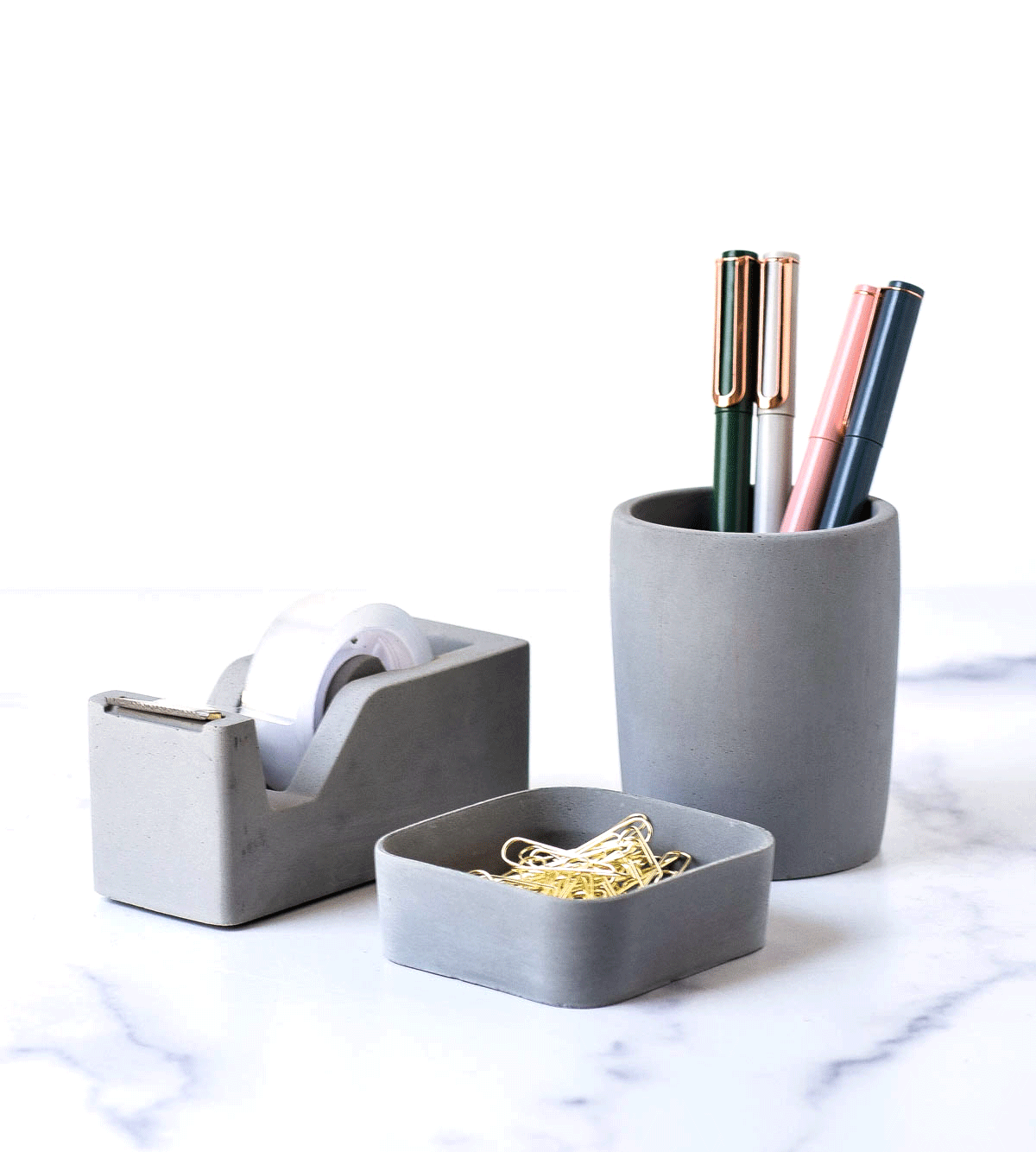 Concrete Tape Dispenser, Desk Accessories, Scotch Tape Holder, Minimalist, Modern Office, Desk Organizer