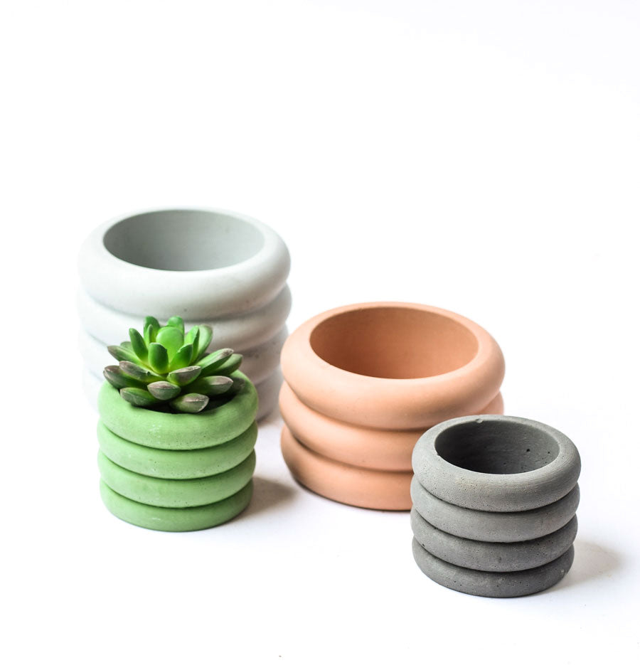 Concrete Tiered Bubble Planter