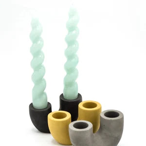 Concrete Candle Holder Duo