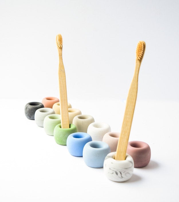 Toothbrush Holder - Bathroom Decor - Modern Bathroom - Concrete Toothbrush Holder - Minimalist - Bathroom Accessories - Makeup Brush Holder