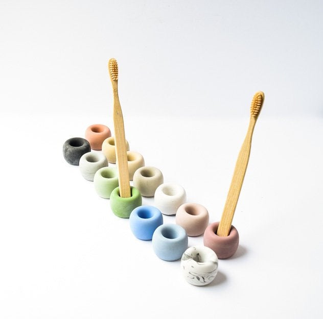 Toothbrush Holder - Bathroom Decor - Modern Bathroom - Concrete Toothbrush Holder - Minimalist - Bathroom Accessories - Makeup Brush Holder