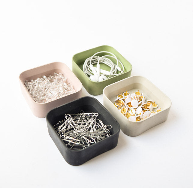 Desk Organizer - Concrete Desk Accessories - Small Tray - Paper Clip Holder - Desk Set - Catchall - Office Organizer - Cement - Minimalist