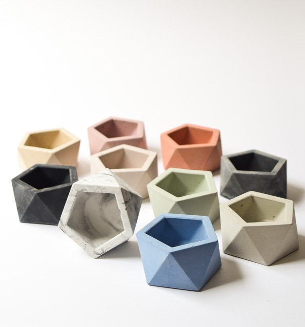 Air Plant Holder - Mini Planter - Concrete - Geometric Candle - Cement - Modern - Minimalist - Wedding Favor - Shower Favor - Decor