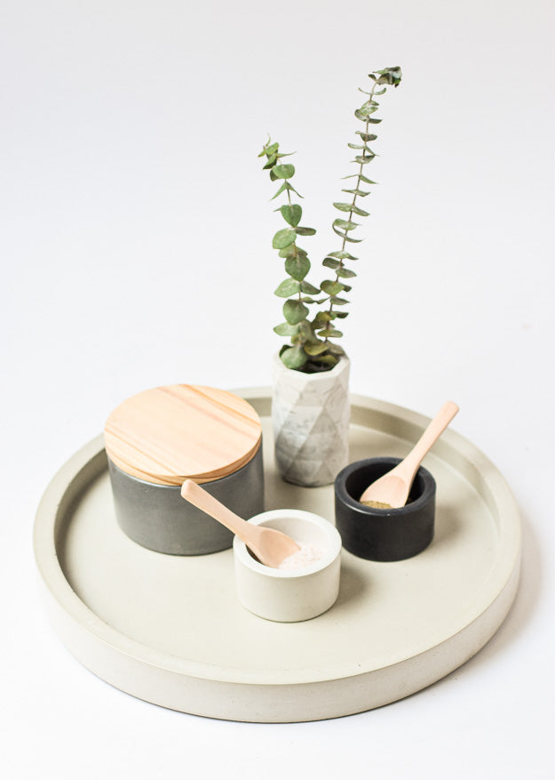 Large Concrete Round Tray