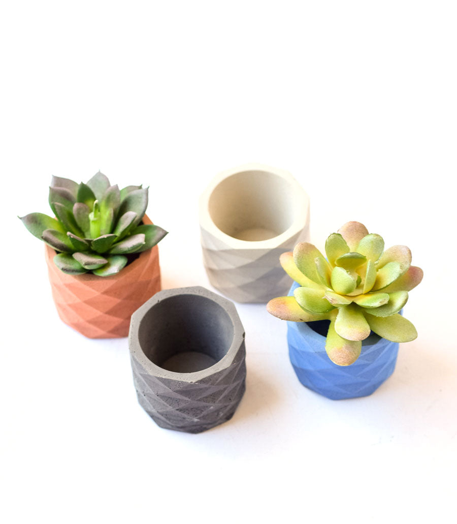 Small Concrete Geo Planter