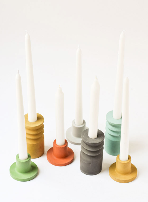 Concrete Pillar Candlestick Holder