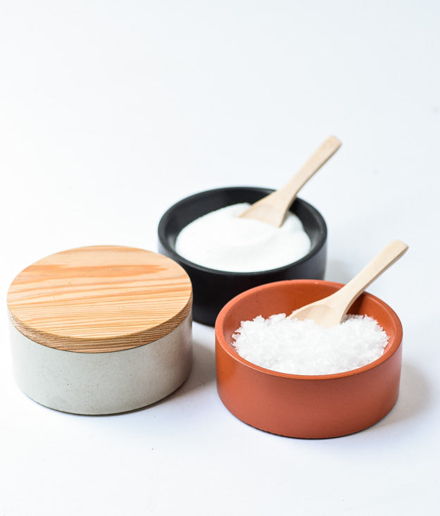 Concrete Salt Cellar with Lid