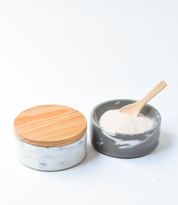 Concrete Salt Cellar with Lid