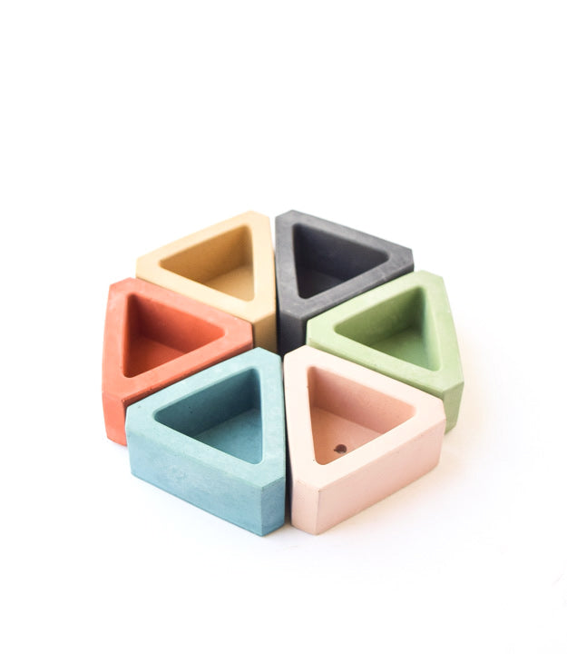 Concrete Planter - Succulent Planter - Air Plant Holder - Planter with Drainage - Cement - Triangle Planter - Geometric - Modern Minimalist