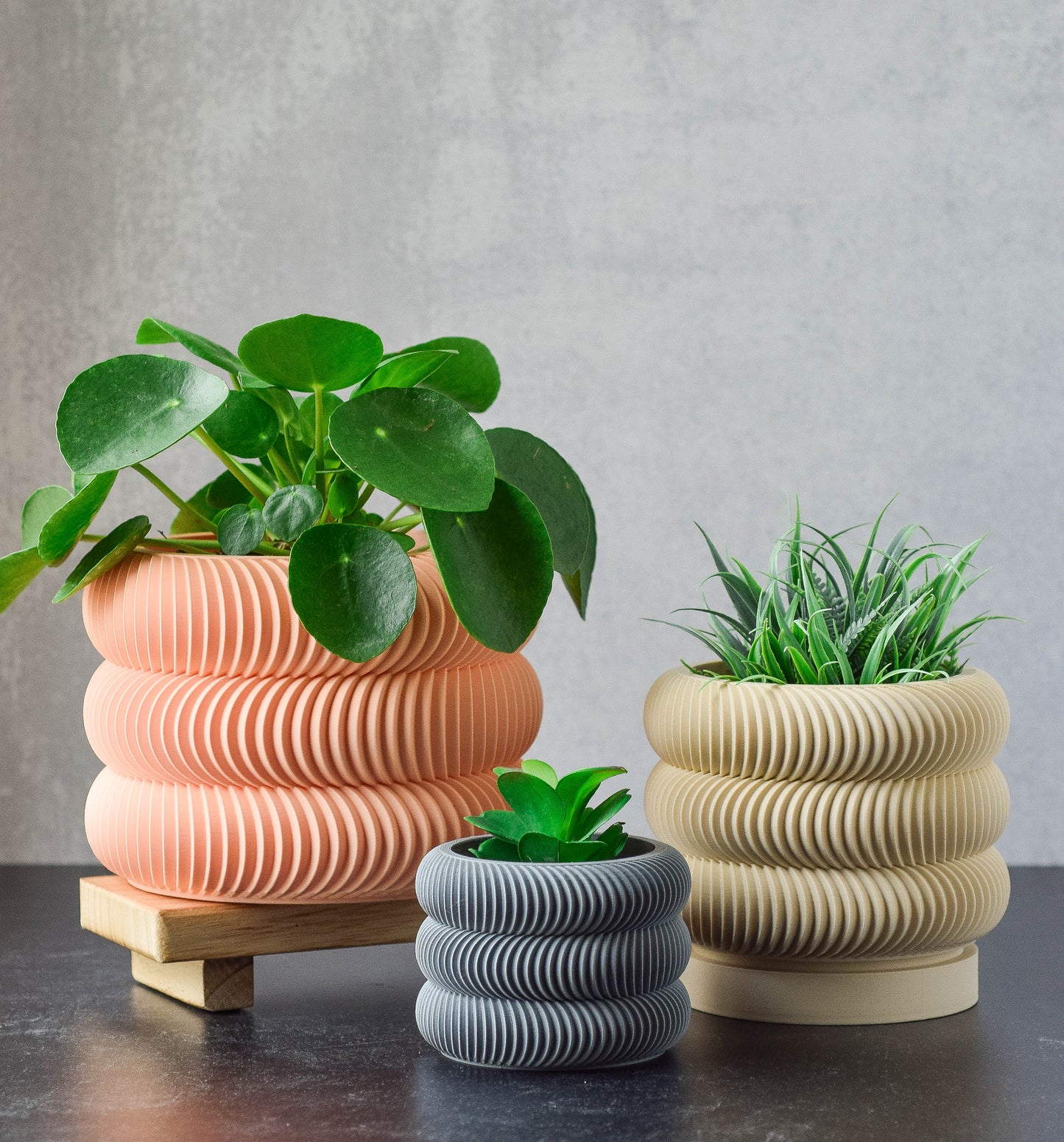 Modern Indoor Plant Pot with Drip Tray, 3d Printed Bubble Planter with Drainage
