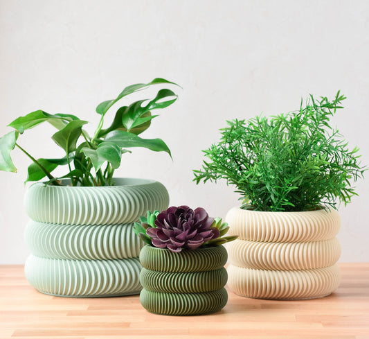 Modern Indoor Plant Pot with Drip Tray, 3d Printed Bubble Planter with Drainage