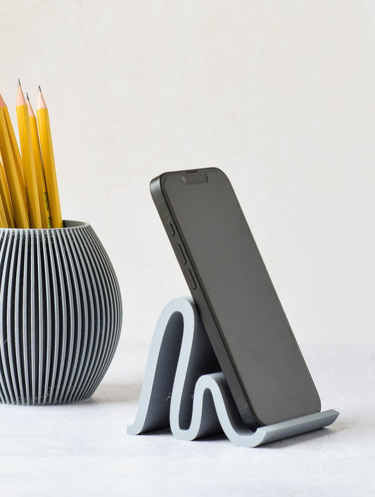 3d Printed Modern Phone Stand, Wavy Design
