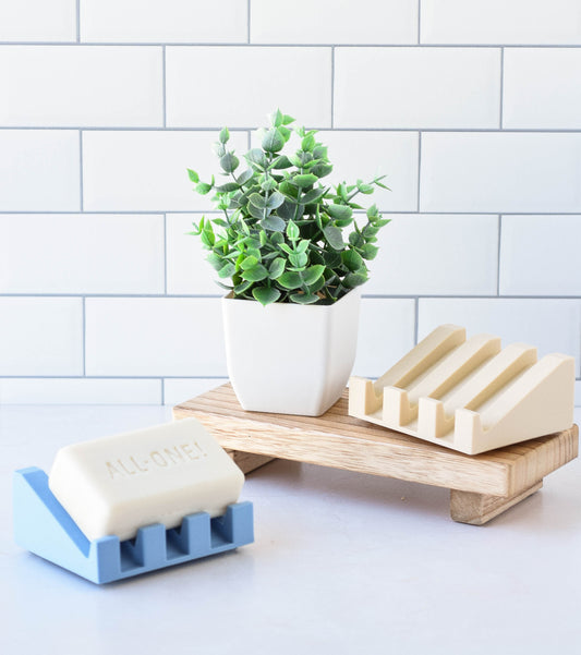 Modern Angled Draining Soap Dish, 3D Printed Eco-Friendly Bathroom Accessory