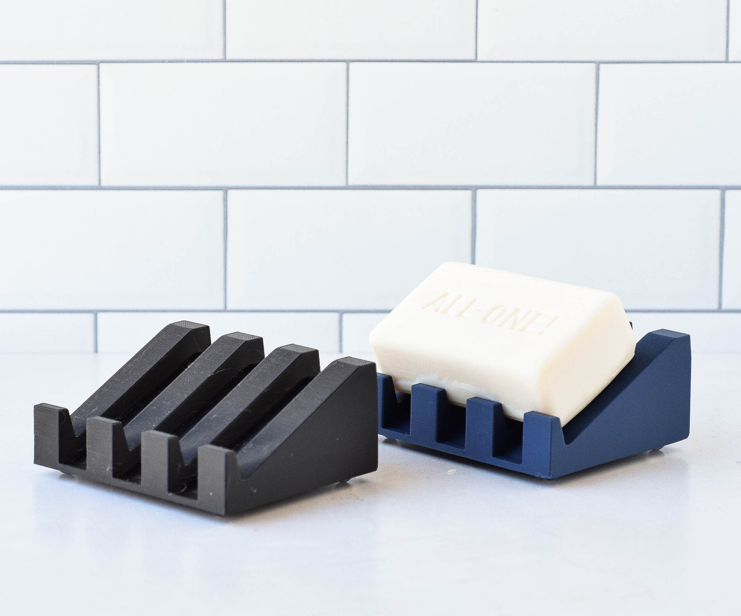 Modern Angled Draining Soap Dish, 3D Printed Eco-Friendly Bathroom Accessory