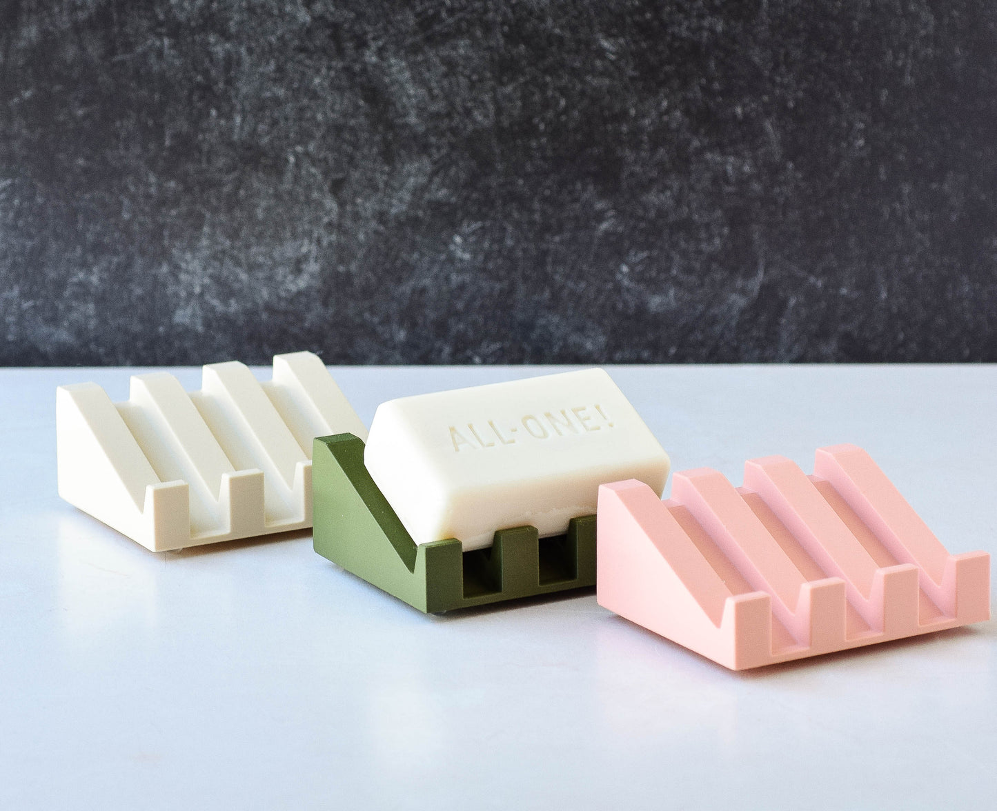 Modern Angled Draining Soap Dish, 3D Printed Eco-Friendly Bathroom Accessory