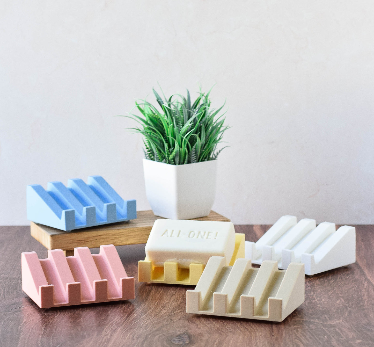 Modern Angled Draining Soap Dish, 3D Printed Eco-Friendly Bathroom Accessory