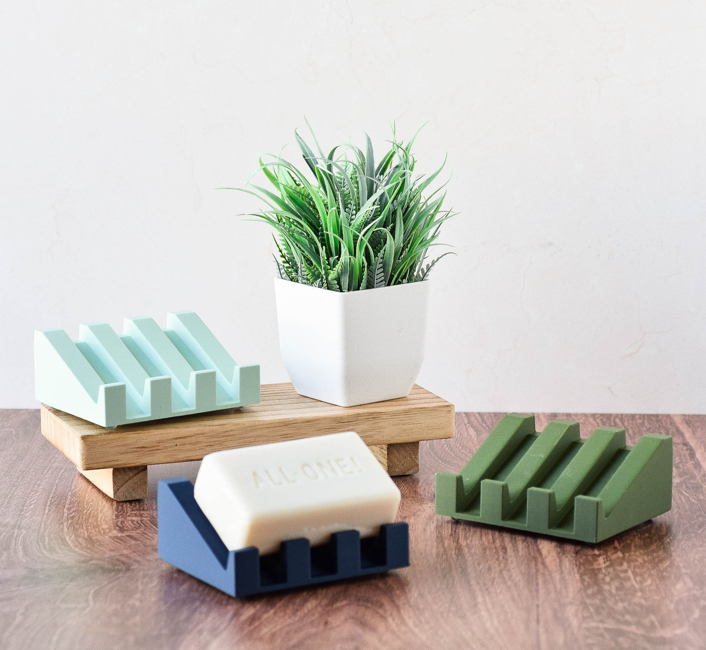 Modern Angled Draining Soap Dish, 3D Printed Eco-Friendly Bathroom Accessory