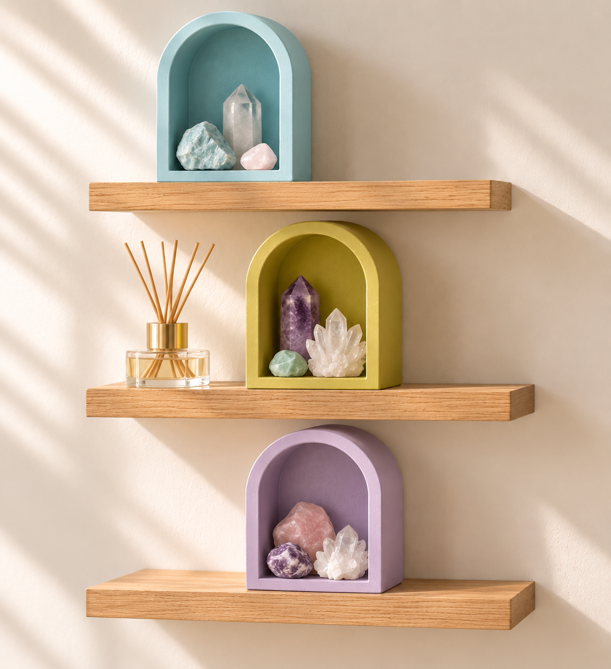 Concrete Trinket Shelf, Mini Arch Display for Crystals, Air Plants & Tiny Treasures