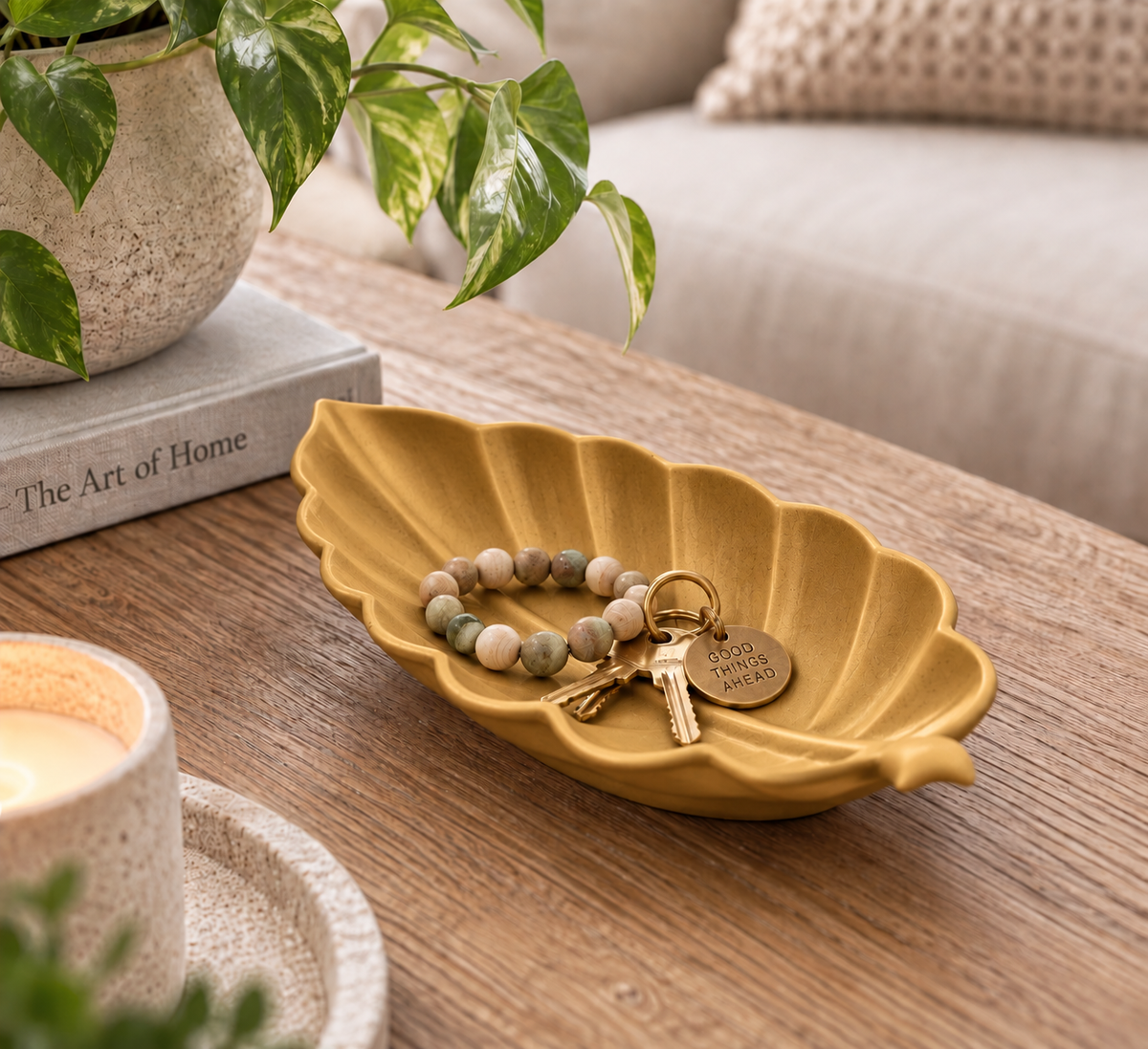 Handmade Concrete Leaf Tray, Fall Decor, Decorative Trinket Dish – Keys Jewelry Catchall