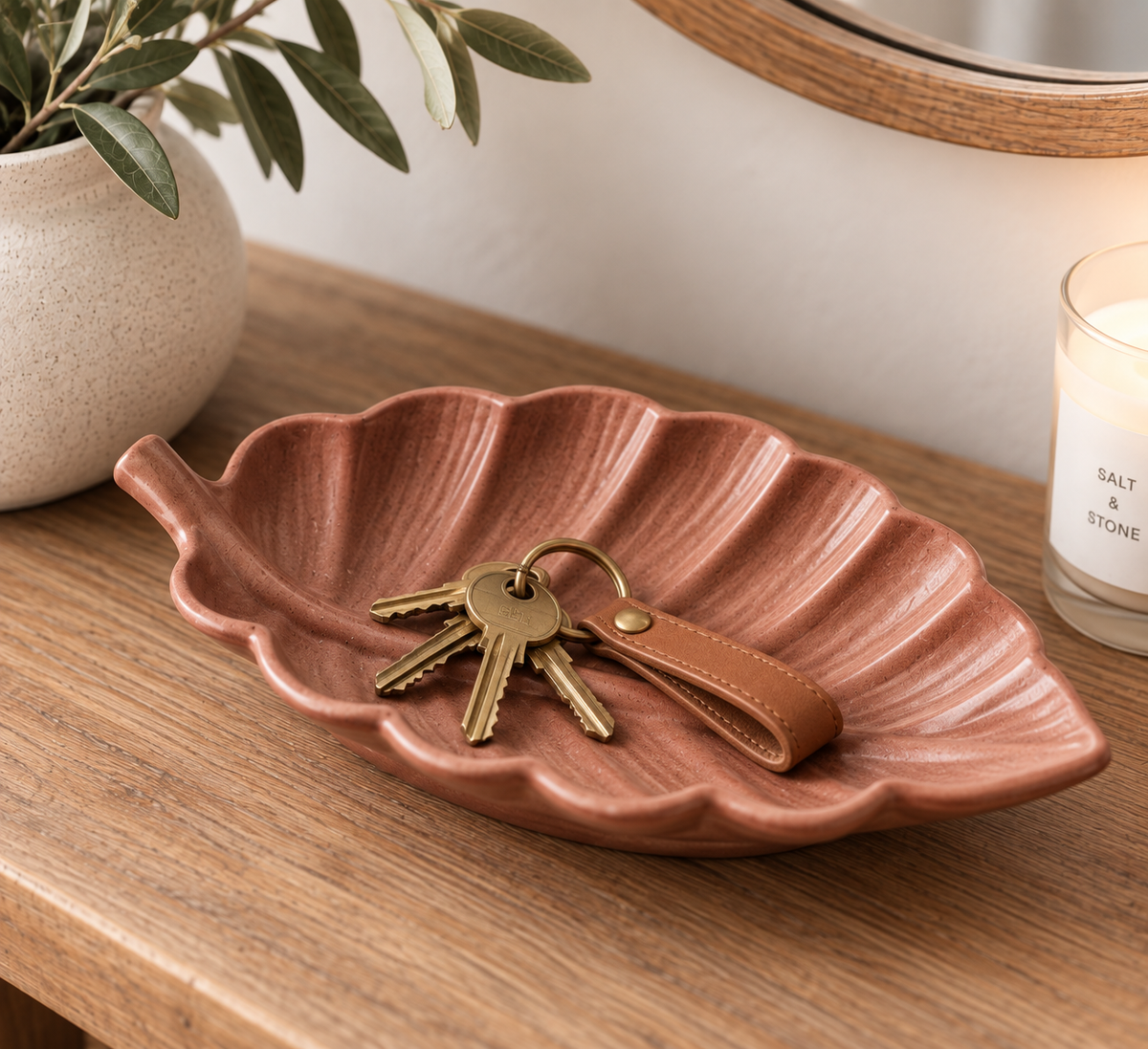 Handmade Concrete Leaf Tray, Fall Decor, Decorative Trinket Dish – Keys Jewelry Catchall