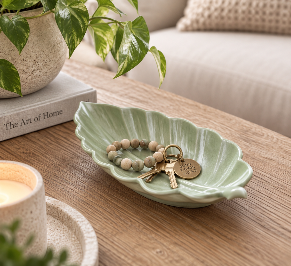 Handmade Concrete Leaf Tray, Fall Decor, Decorative Trinket Dish – Keys Jewelry Catchall