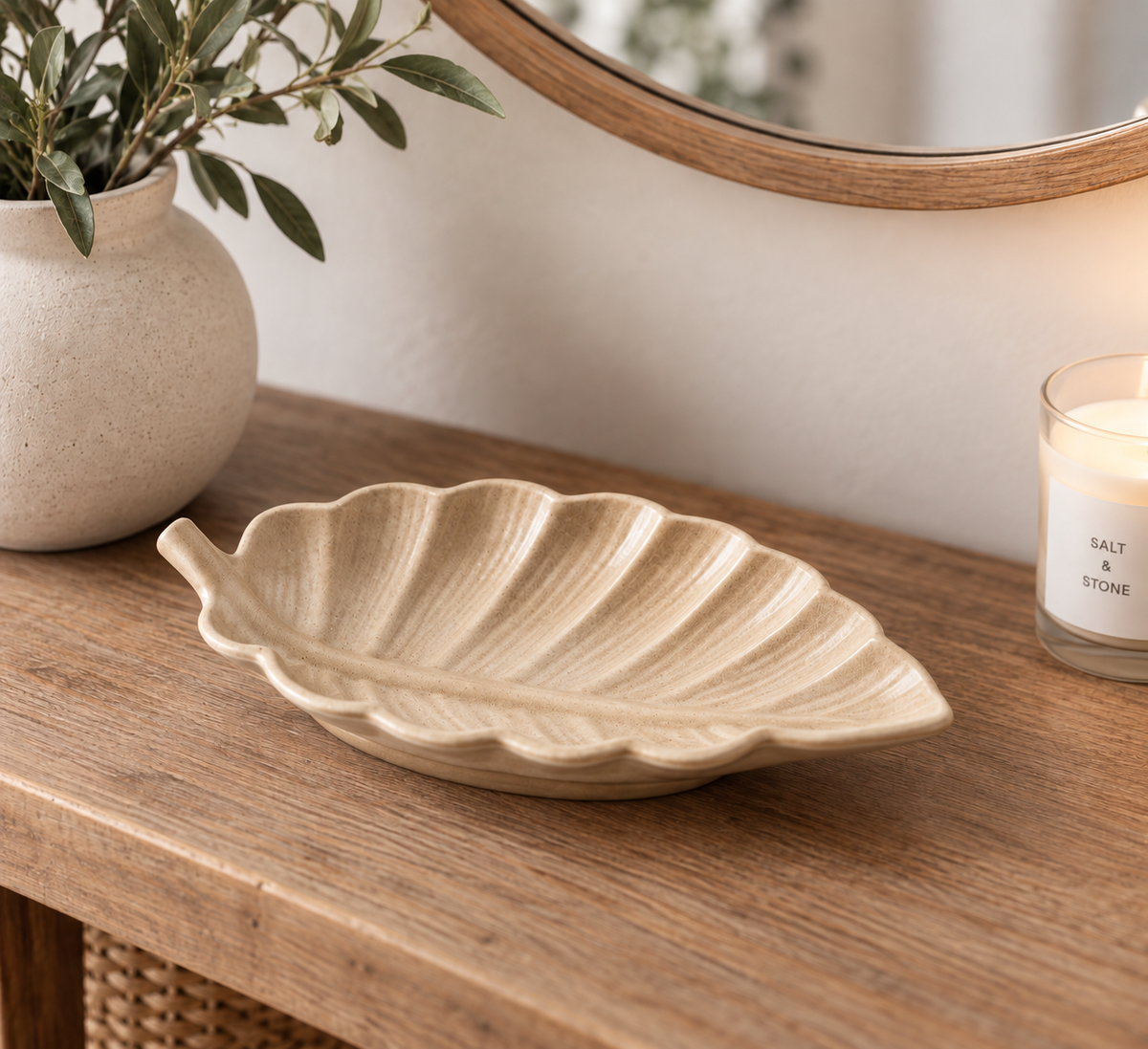 Handmade Concrete Leaf Tray, Fall Decor, Decorative Trinket Dish – Keys Jewelry Catchall