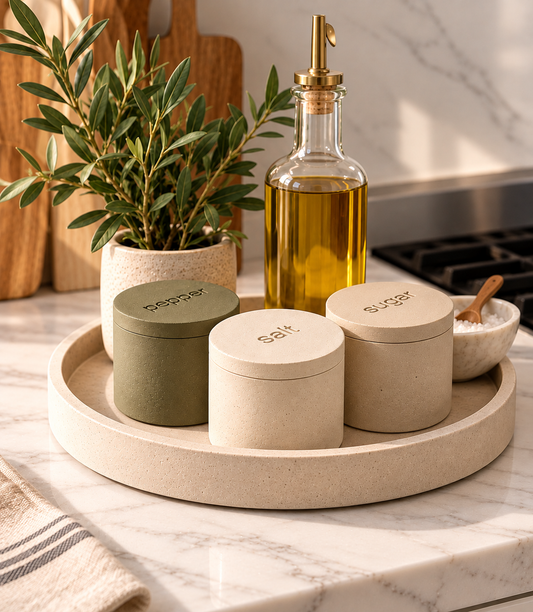 Concrete Salt & Pepper Cellars, Sugar Bowl