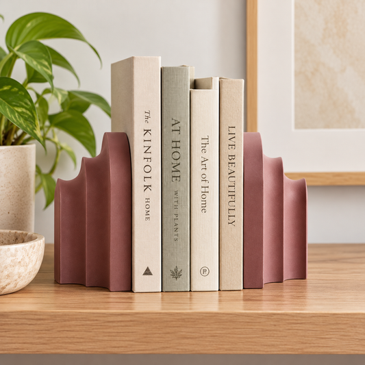 Modern Concrete Arch Bookend Set of Two, Minimalist Decor