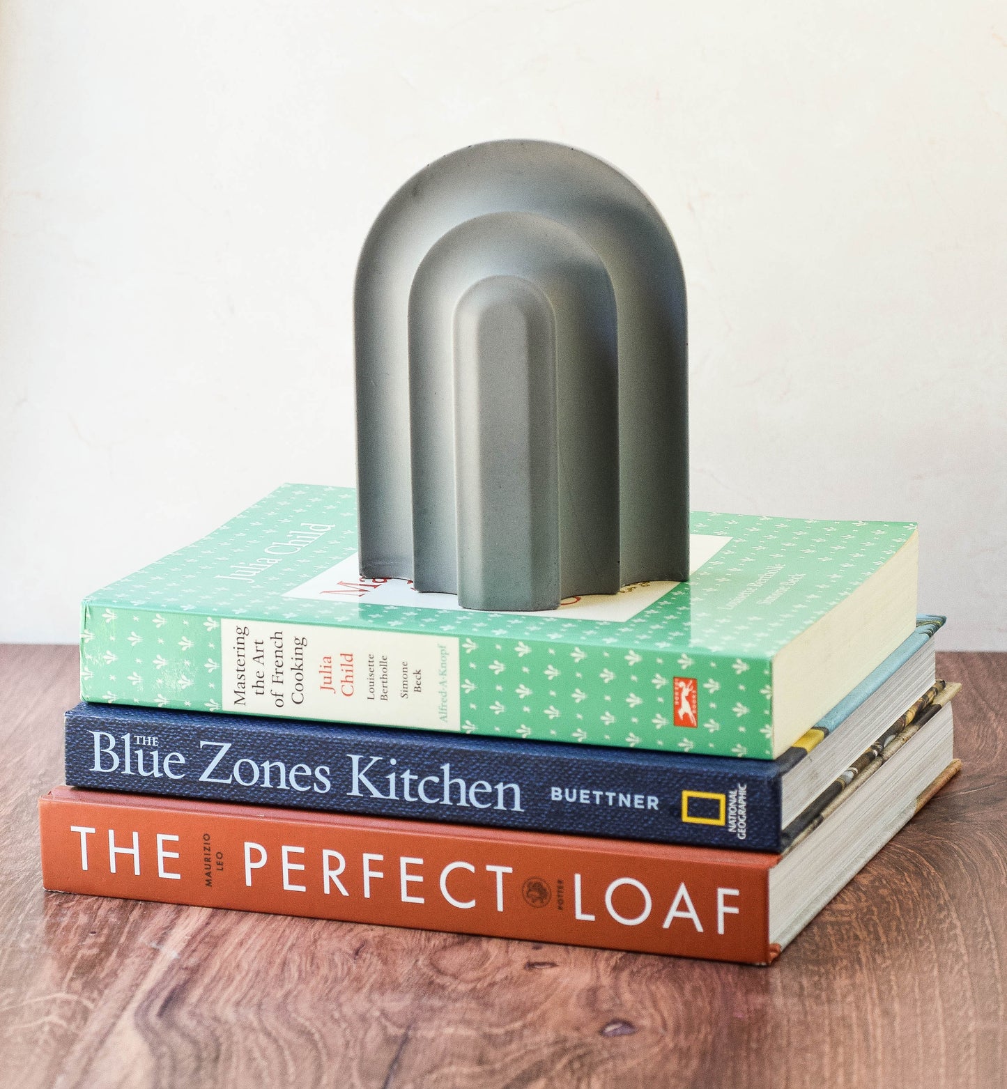 Modern Concrete Arch Bookend, Minimalist Decor