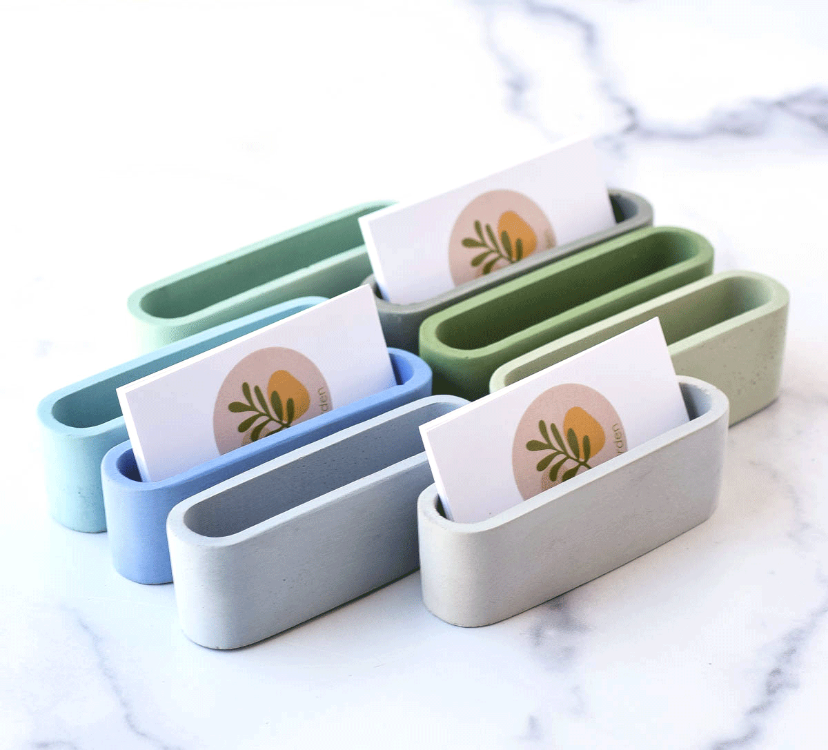 Concrete Business Card Holder for Desk