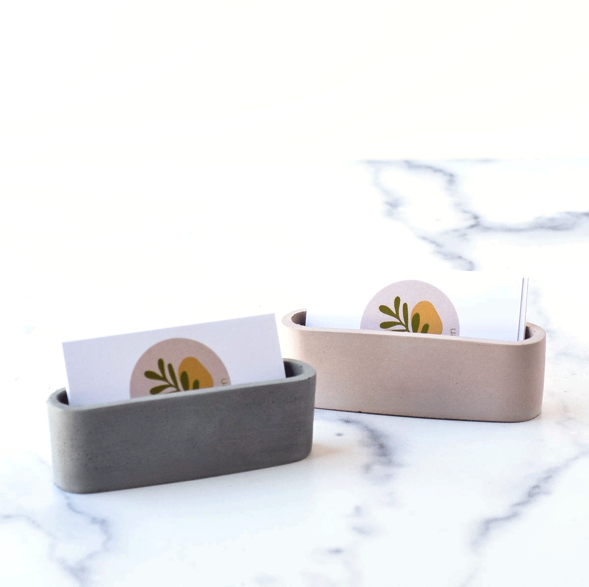 Concrete Business Card Holder for Desk