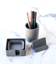 Load image into Gallery viewer, Concrete Desk Accessories Set