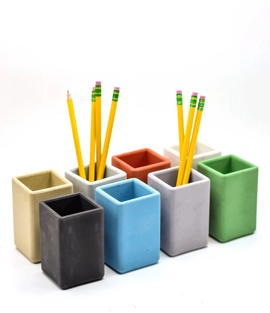 Pen Holder, Pencil Cup, Desk Accessories, Concrete, Minimalist Decor, Office Decor