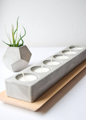 Concrete Tea Light Holder 6 piece - Wedding Centerpiece - Table Centerpiece - Tea Light Centerpiece - Modern Candle Holder - Mantle - Cement
