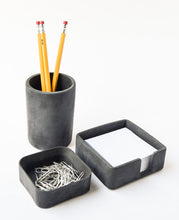 Load image into Gallery viewer, Desk Organizer - Concrete Desk Accessories - Small Tray - Paper Clip Holder - Desk Set - Catchall - Office Organizer - Cement - Minimalist
