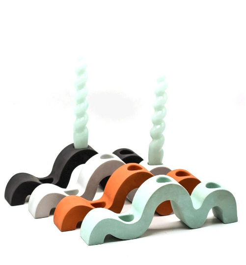 Wavy Taper Candle Holder Curved Candlestick Holder Minimalist Ta